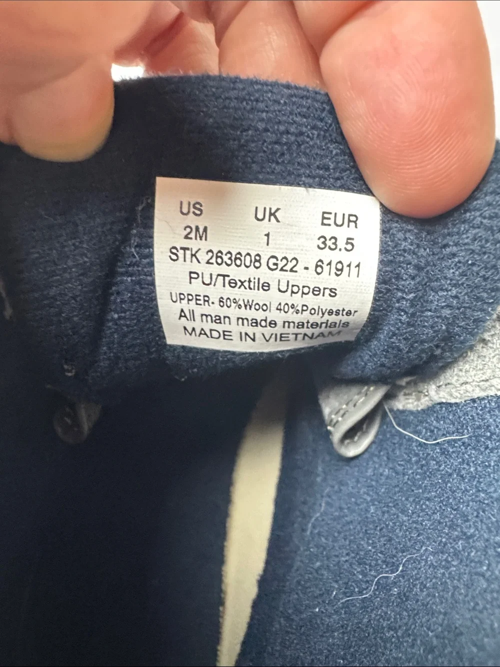 Sperry Kids Navy Rubber & Gray Wool-Look Duck Boots